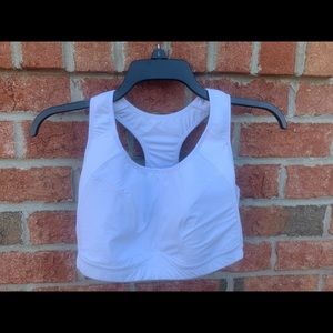 High Support White Athletic Sports Bra Lined XL